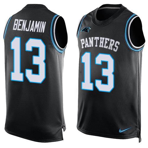 Nike Panthers #13 Kelvin Benjamin Black Team Color Men's Stitched NFL Limited Tank Top Jersey